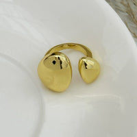 Thumbnail for Geometric Chunky Asymmetric Pattern Open Ring - ArtGalleryZen