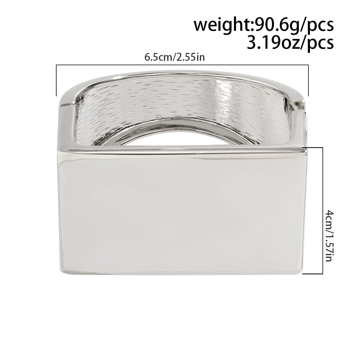 Geometric Chunky D Shaped Wide Cuff Bangle Bracelet - ArtGalleryZen