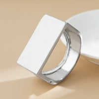 Thumbnail for Geometric Chunky D Shaped Wide Cuff Bangle Bracelet