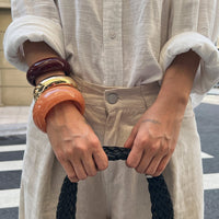 Thumbnail for Geometric Chunky Glossy Bangle Bracelet Set - ArtGalleryZen