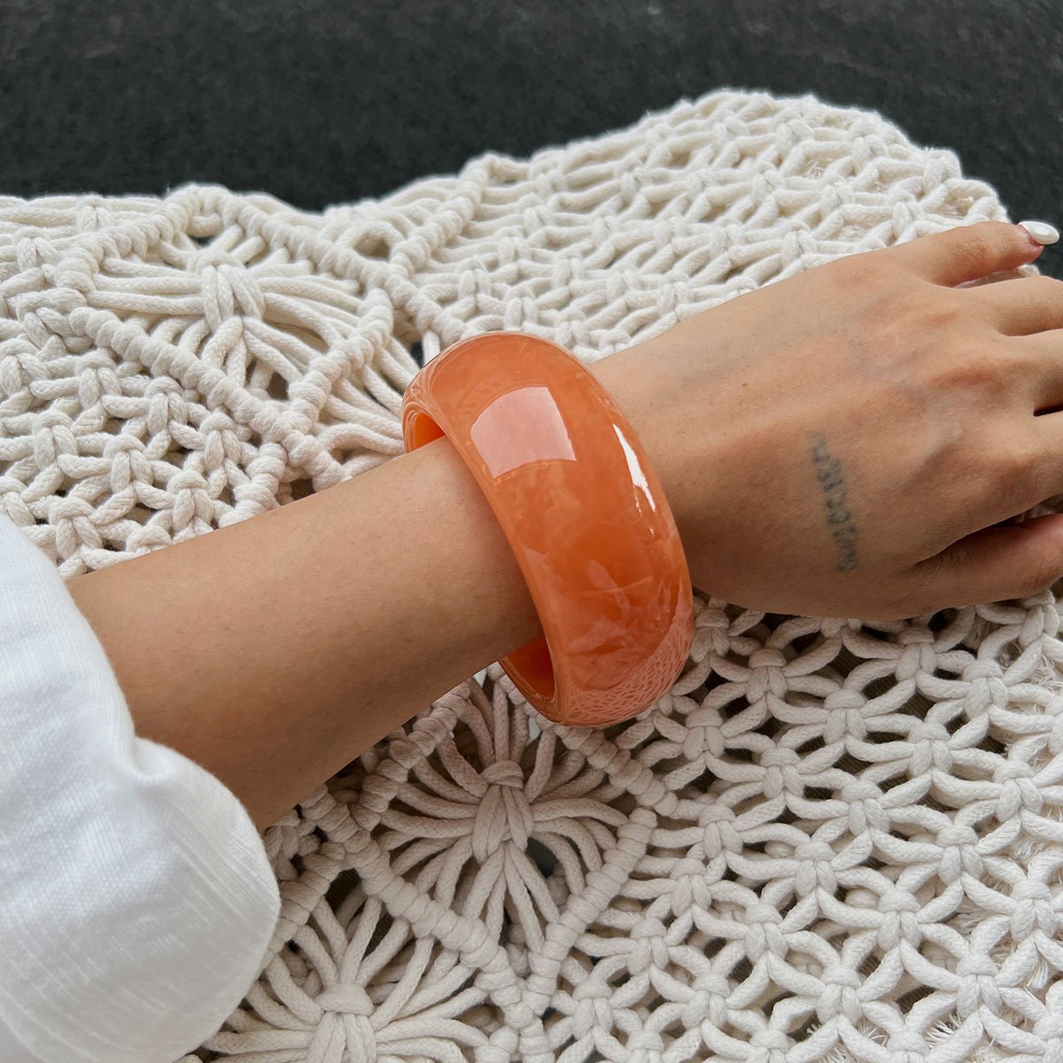 Geometric Chunky Glossy Bangle Bracelet Set - ArtGalleryZen