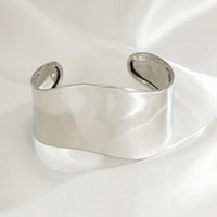 Thumbnail for Geometric Chunky Glossy Wide Cuff Bangle Bracelet - ArtGalleryZen