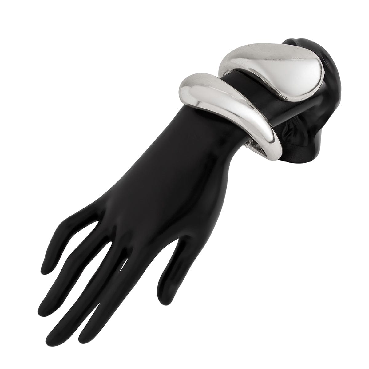 Geometric Chunky Gold Silver Plated Glossy Open Bangle Bracelet - ArtGalleryZen