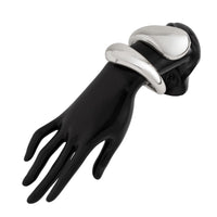 Thumbnail for Geometric Chunky Gold Silver Plated Glossy Open Bangle Bracelet - ArtGalleryZen