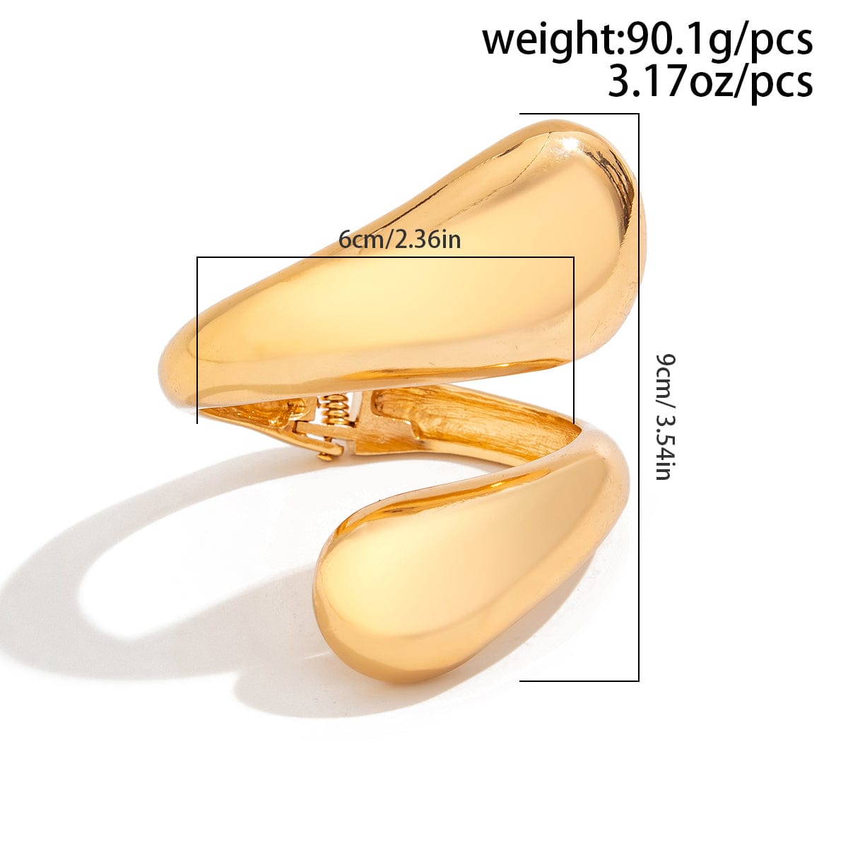 Geometric Chunky Gold Silver Plated Glossy Open Bangle Bracelet