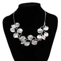 Thumbnail for Geometric Chunky Gold Silver Plated Leaf Necklace Earrings Set