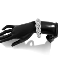 Thumbnail for Geometric Chunky Gold Silver Plated Water Ripple Bangle Bracelet - ArtGalleryZen