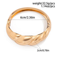 Thumbnail for Geometric Chunky Gold Silver Plated Water Ripple Bangle Bracelet - ArtGalleryZen