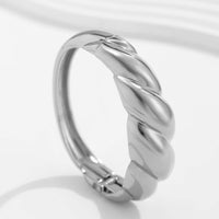 Thumbnail for Geometric Chunky Gold Silver Plated Water Ripple Bangle Bracelet - ArtGalleryZen