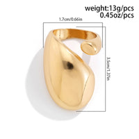 Thumbnail for Geometric Chunky Gold Silver Plated Waterdrop Open Ring - ArtGalleryZen