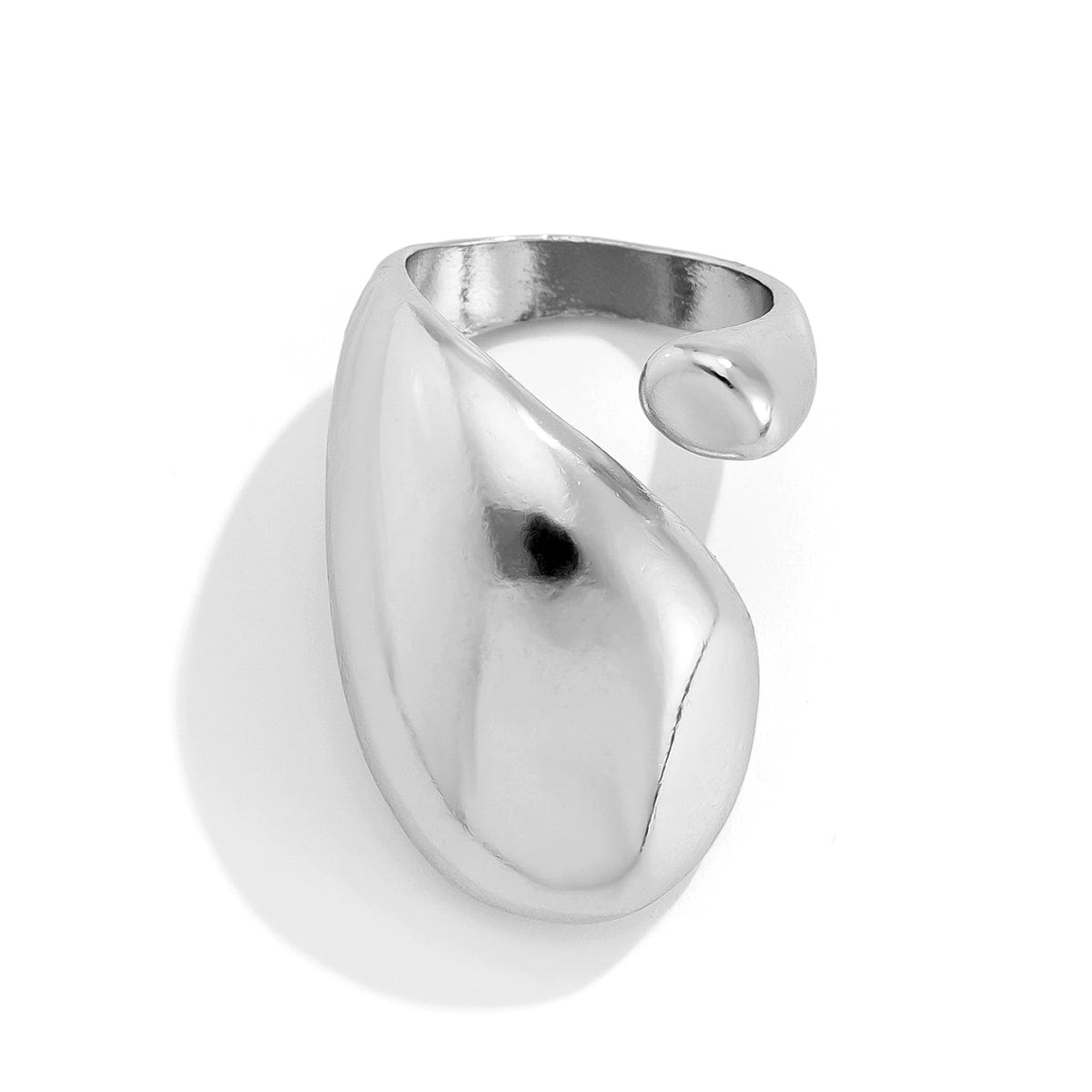 Geometric Chunky Gold Silver Plated Waterdrop Open Ring