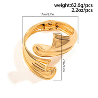 Thumbnail for Geometric Chunky Gold Silver Plated Wave Bangle Bracelet