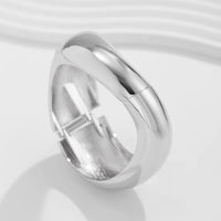 Thumbnail for Geometric Chunky Gold Silver Tone Curved Wide Cuff Bangle Bracelet - ArtGalleryZen