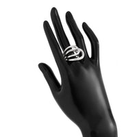 Thumbnail for Geometric Chunky Gold Silver Tone Hollow Ring - ArtGalleryZen