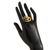 Thumbnail for Geometric Chunky Gold Silver Tone Hollow Ring - ArtGalleryZen