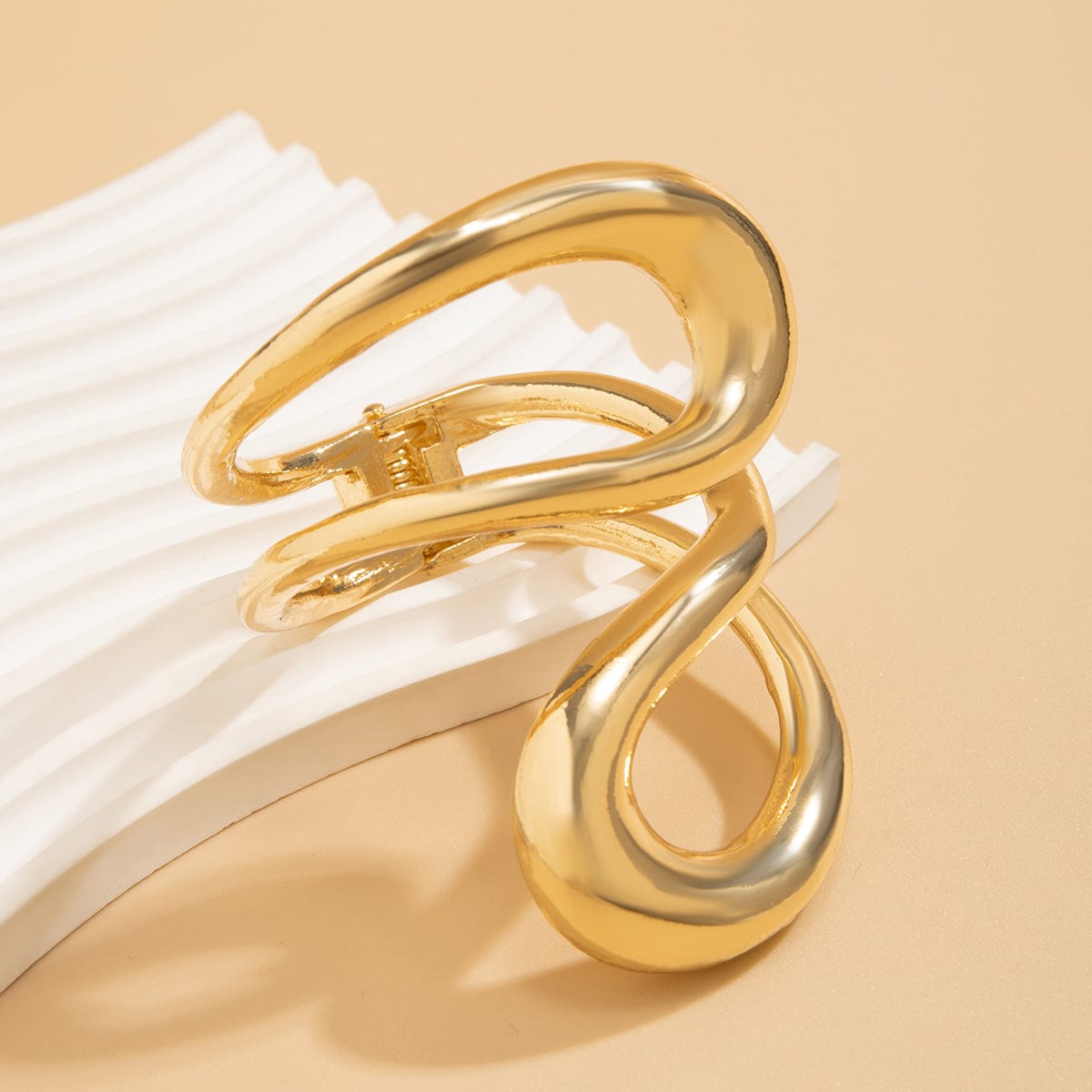 Geometric Chunky Gold Silver Tone Irregular Hoop Bangle Bracelet - ArtGalleryZen