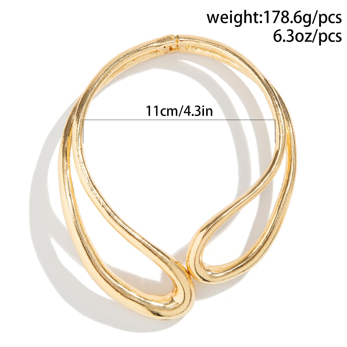 Geometric Chunky Gold Silver Tone Irregular Hoop Choker Necklace