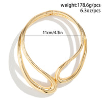 Thumbnail for Geometric Chunky Gold Silver Tone Irregular Hoop Choker Necklace