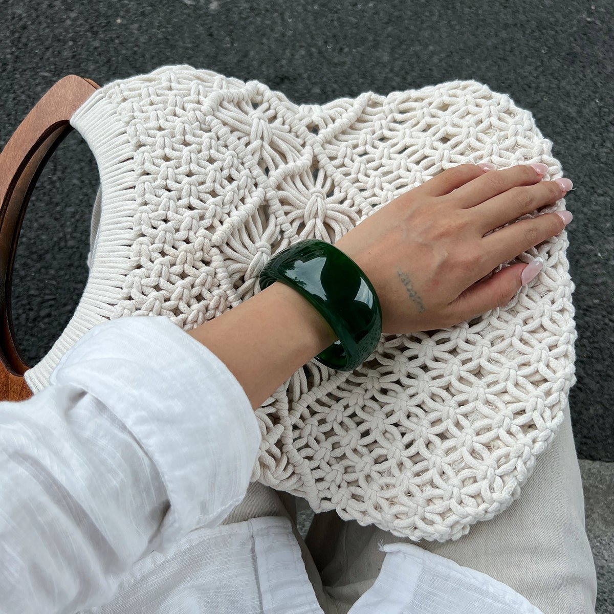 Geometric Chunky Gradient Resin Bangle Bracelet - ArtGalleryZen