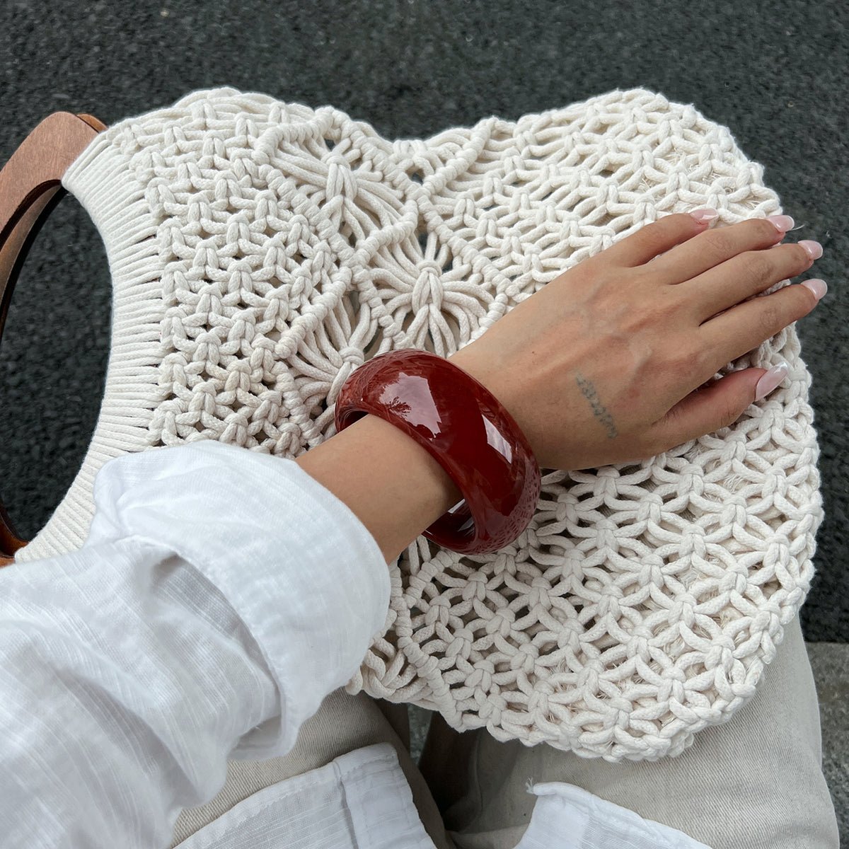Geometric Chunky Gradient Resin Bangle Bracelet - ArtGalleryZen