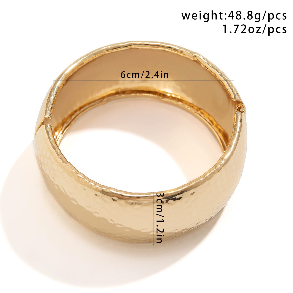 Geometric Chunky Hammered Open Wide Cuff Bangle Bracelet