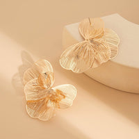 Thumbnail for Geometric Chunky Hollow Ginkgo Leaf Earrings