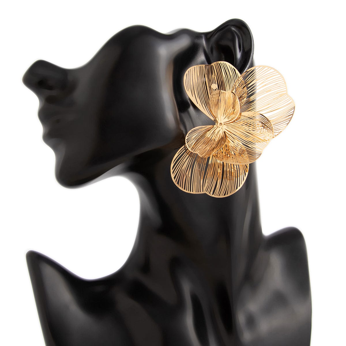 Geometric Chunky Hollow Ginkgo Leaf Earrings