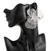 Thumbnail for Geometric Chunky Hollow Ginkgo Leaf Earrings