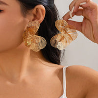 Thumbnail for Geometric Chunky Hollow Ginkgo Leaf Earrings