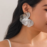 Thumbnail for Geometric Chunky Hollow Ginkgo Leaf Earrings