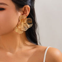 Thumbnail for Geometric Chunky Hollow Ginkgo Leaf Earrings