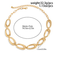 Thumbnail for Geometric Chunky Hoop Cable Chain Choker Necklace - ArtGalleryZen