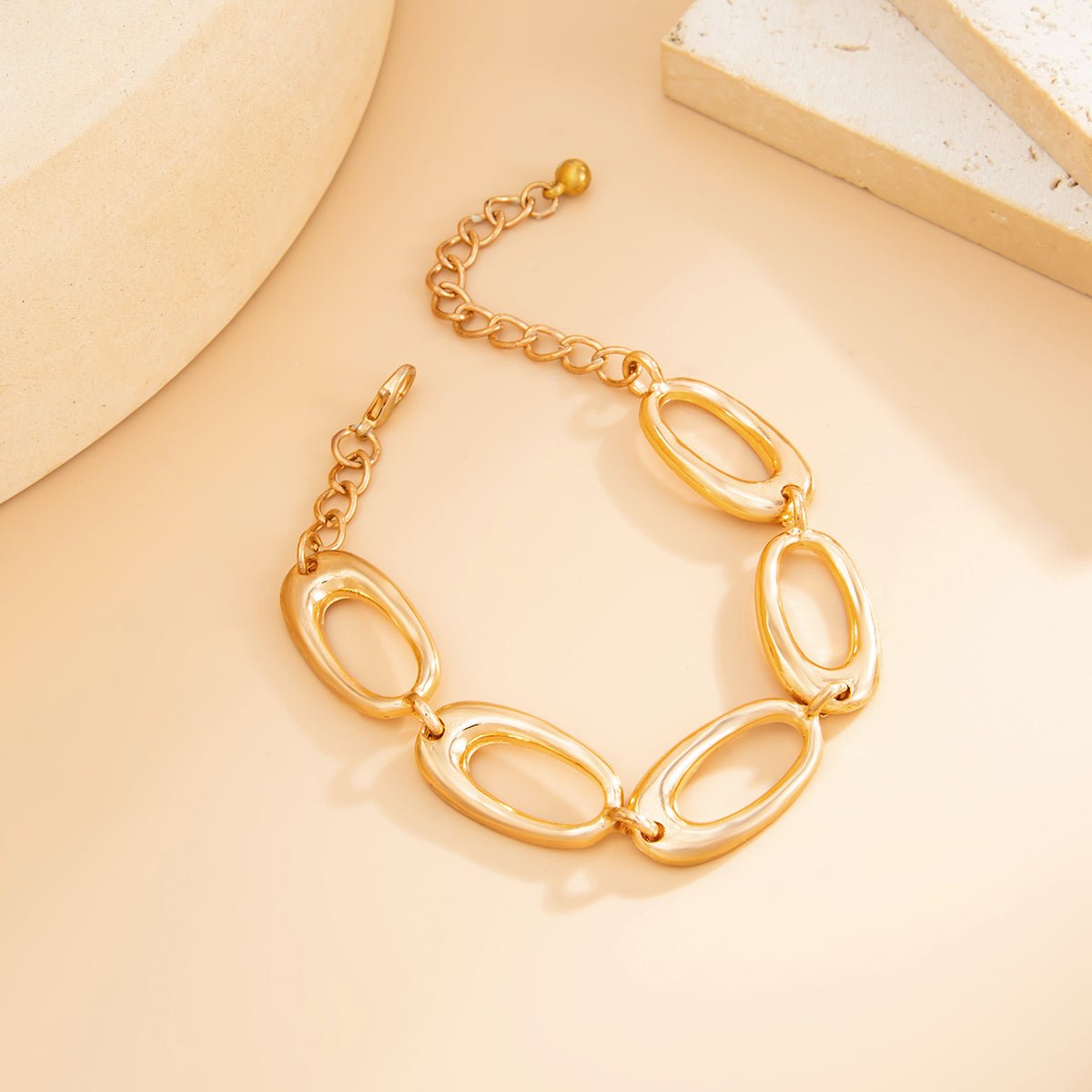 Geometric Chunky Hoop Cable Chain Choker Necklace Bracelet - ArtGalleryZen