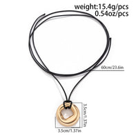 Thumbnail for Geometric Chunky Hoop Pendant Wax Cord String Necklace