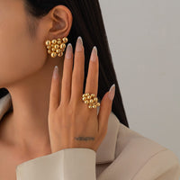 Thumbnail for Geometric Chunky Irregular Beads Earrings Ring Set - ArtGalleryZen