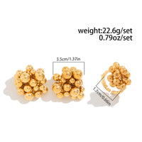 Thumbnail for Geometric Chunky Irregular Beads Earrings Ring Set - ArtGalleryZen