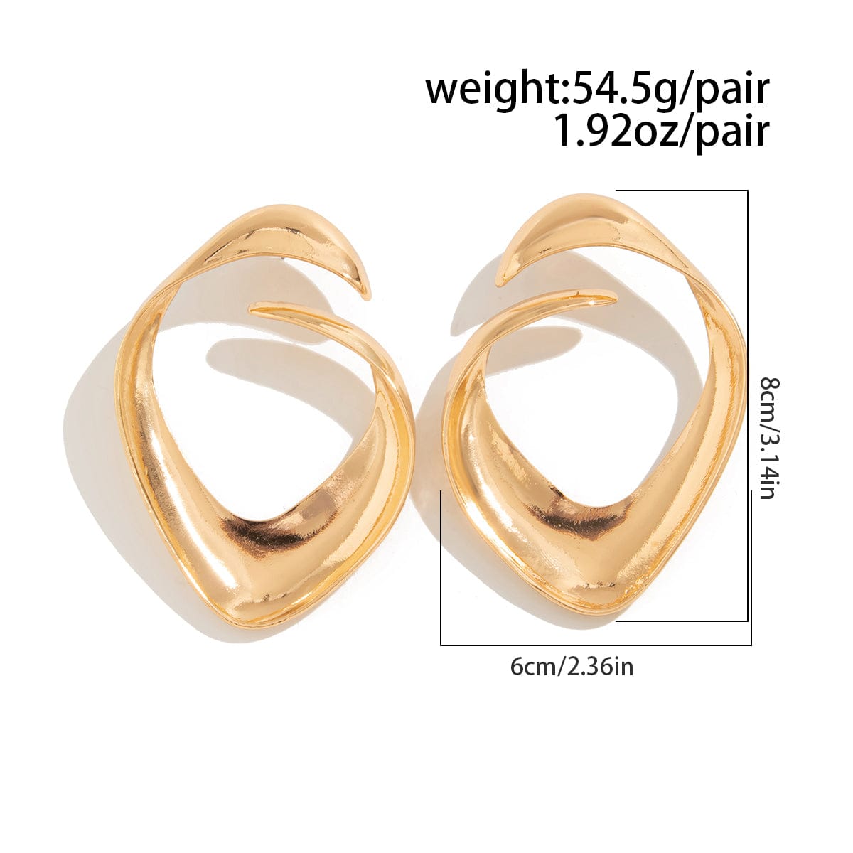 Geometric Chunky Irregular Curl Stud Earrings - ArtGalleryZen