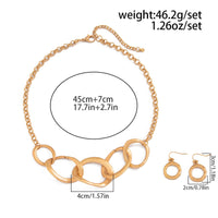 Thumbnail for Geometric Chunky Irregular Hoop Earrings Necklace Set