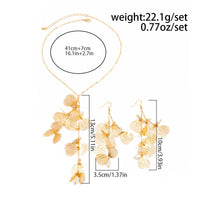 Thumbnail for Geometric Chunky Leaf Pendant Y Necklace Earrings Set - ArtGalleryZen