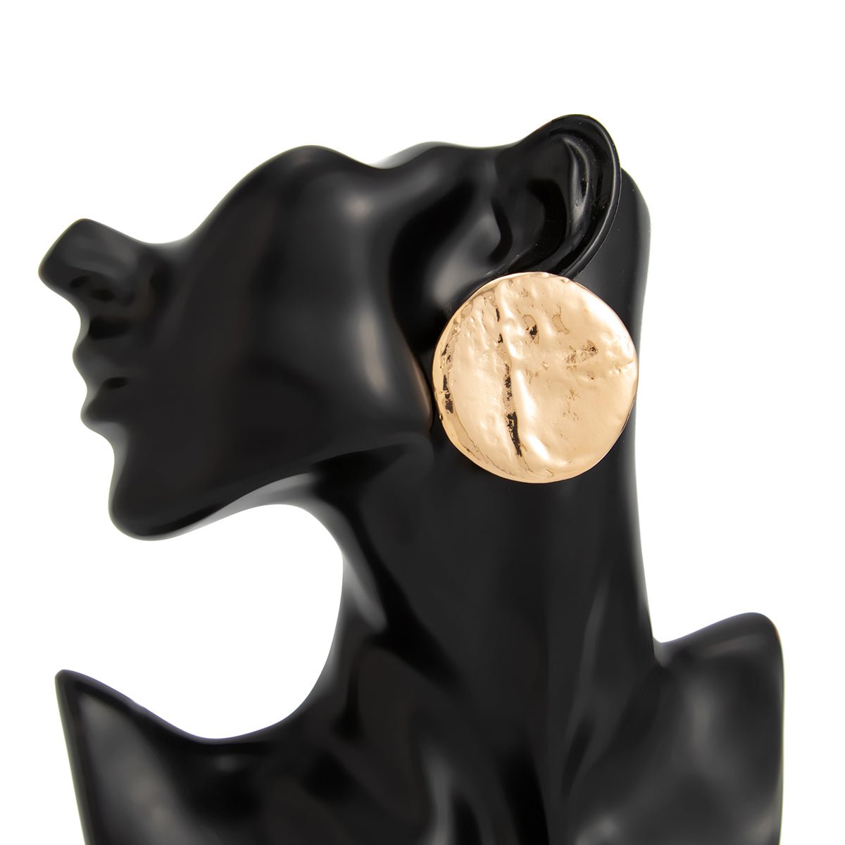 Geometric Chunky Moon Stud Earrings - ArtGalleryZen