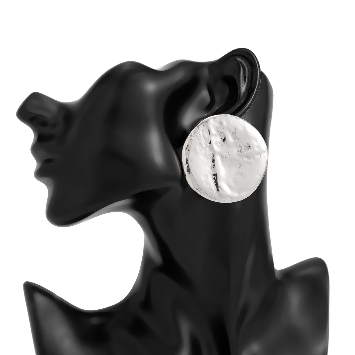 Geometric Chunky Moon Stud Earrings - ArtGalleryZen