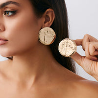 Thumbnail for Geometric Chunky Moon Stud Earrings - ArtGalleryZen