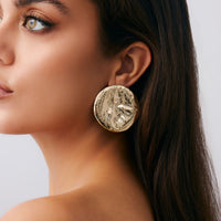 Thumbnail for Geometric Chunky Moon Stud Earrings - ArtGalleryZen