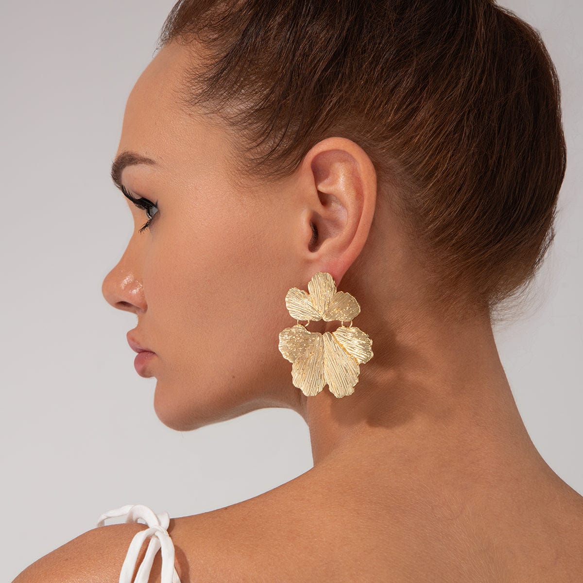 Geometric Chunky Petal Dangle Flower Earrings - ArtGalleryZen
