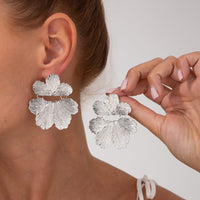 Thumbnail for Geometric Chunky Petal Dangle Flower Earrings - ArtGalleryZen