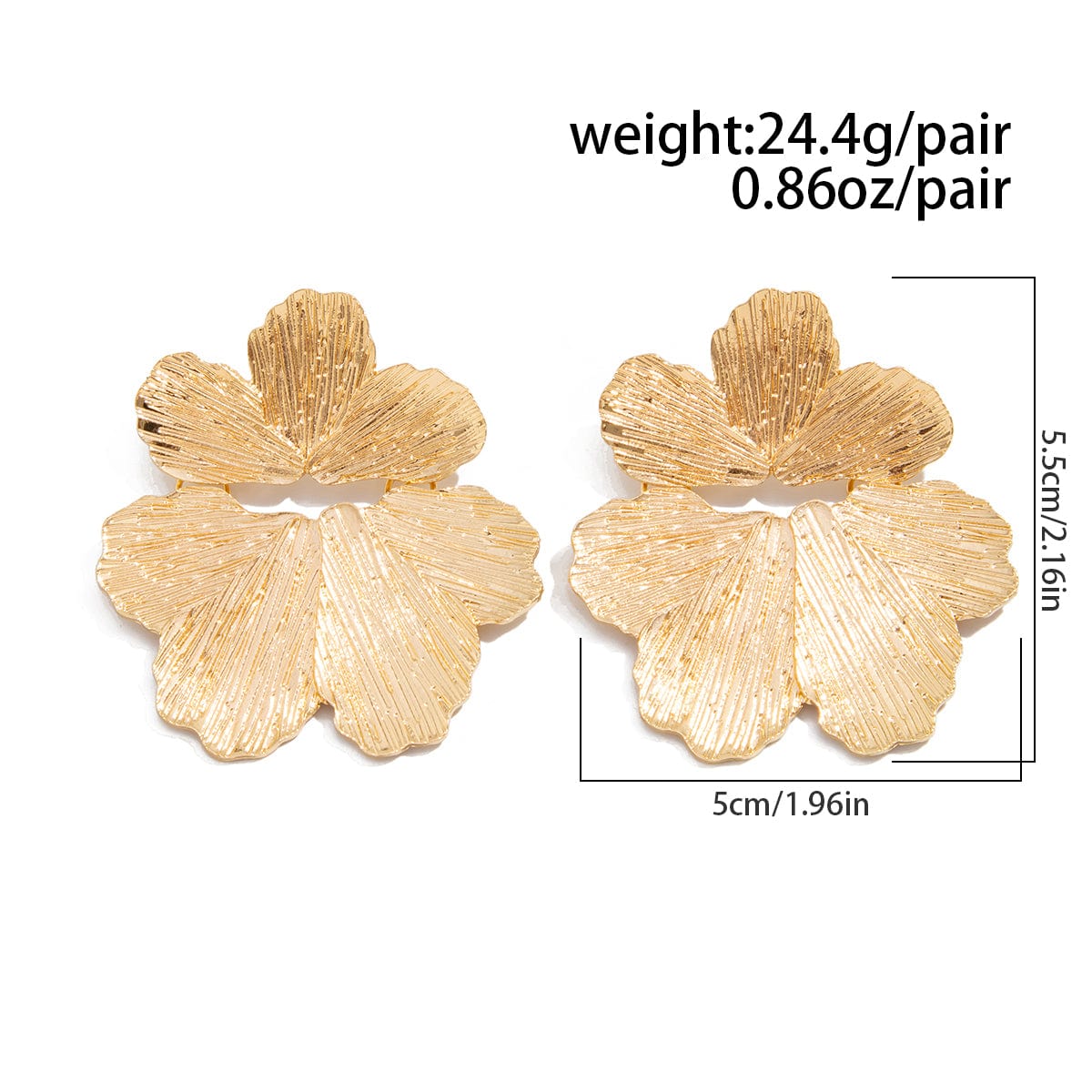 Geometric Chunky Petal Dangle Flower Earrings - ArtGalleryZen