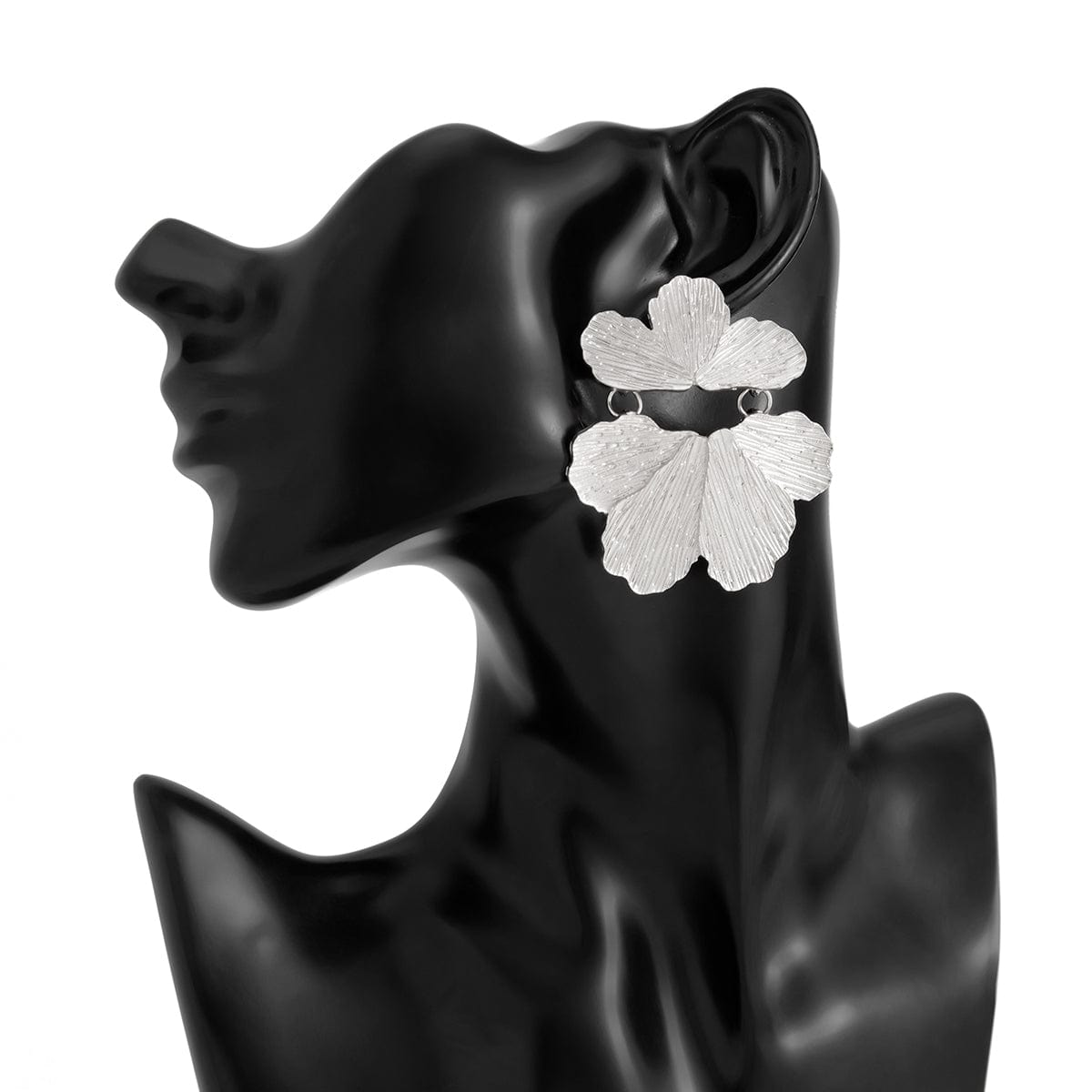 Geometric Chunky Petal Dangle Flower Earrings - ArtGalleryZen
