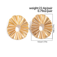 Thumbnail for Geometric Chunky Pleated Hoop Stud Earrings - ArtGalleryZen