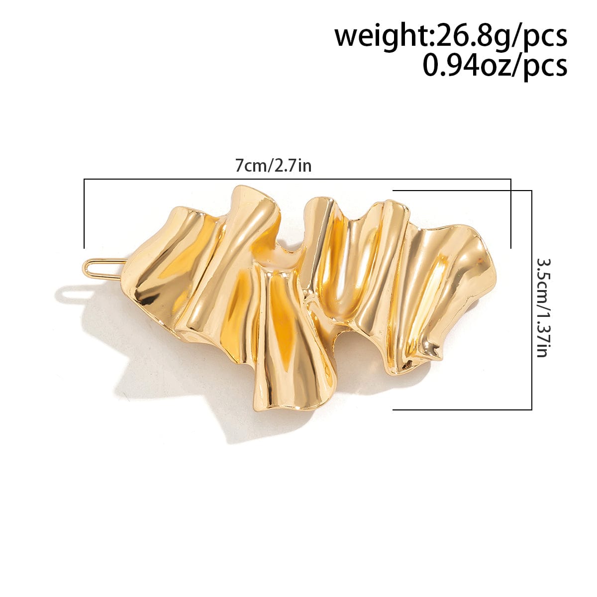 Geometric Chunky Pleated Irregular Pattern Hair Clip - ArtGalleryZen