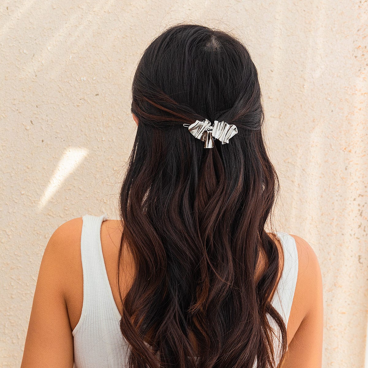 Geometric Chunky Pleated Irregular Pattern Hair Clip - ArtGalleryZen